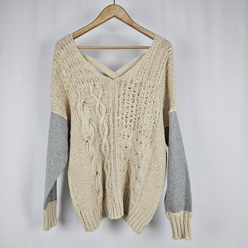 By Together Oversized Boho Knit Sweater 100% Cotton